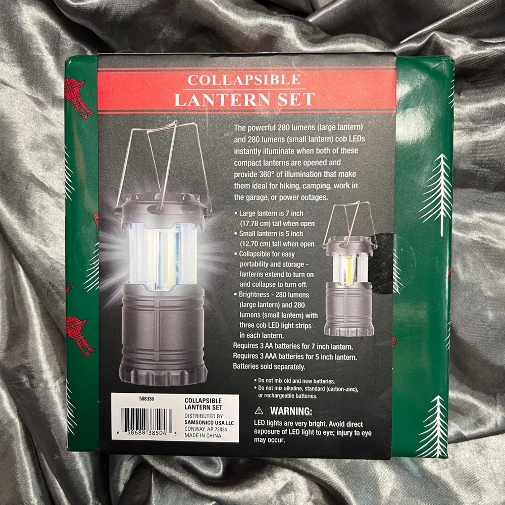 Collapsible Lantern Set 2 Large Small 280 Lumens 3 Watt LED‎ Camping Hiking Gift